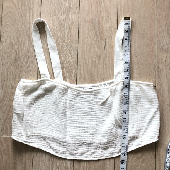 Reformation Cotton Gauze Cropped Top in White Size 8 - Picture 3 of 7